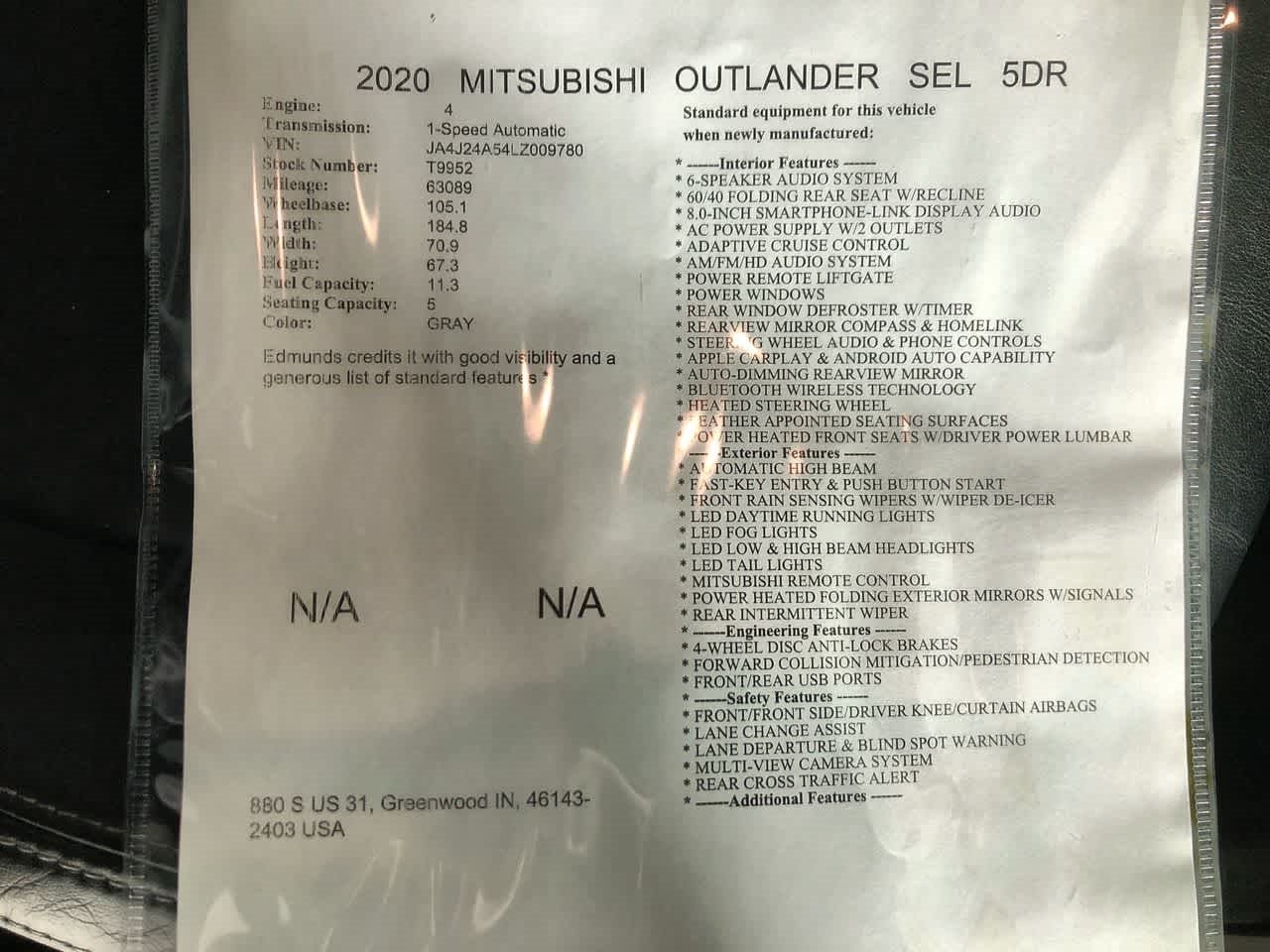 2020 Mitsubishi Outlander SEL